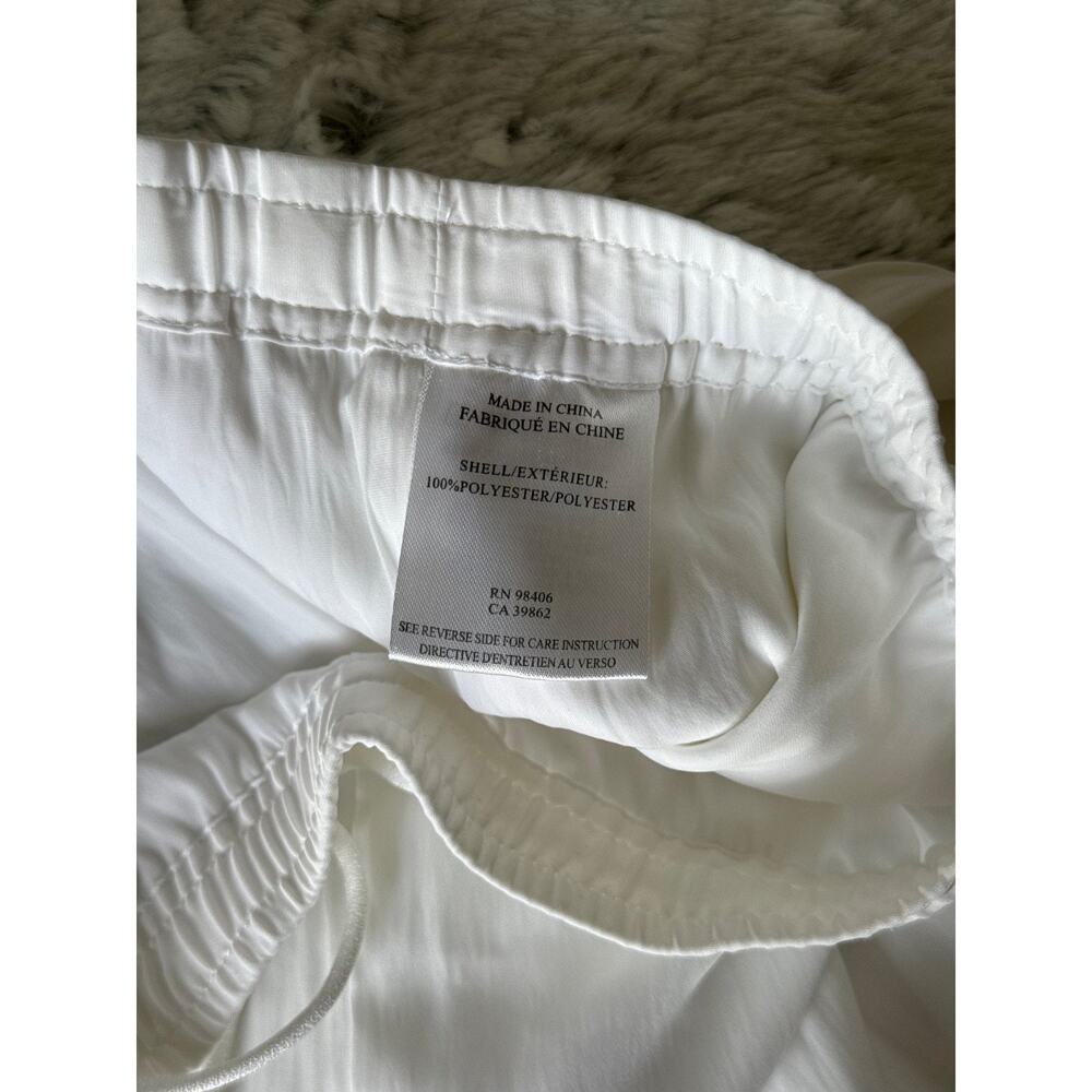 Theory Plus White Wide Leg Drawstring Pants Women Size L Resort Coastal Minimal - Picture 3 of 8